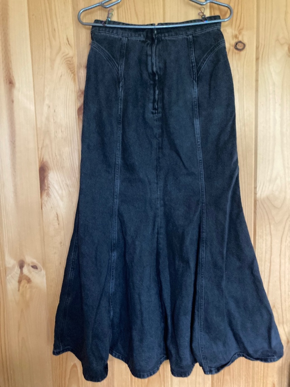 Black denim Maxi Skirt